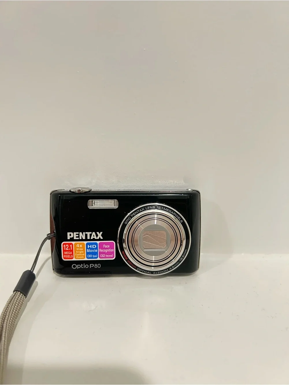 Pentax Optio P80 12.1MP Digital Camera – Black